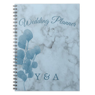 Blue Eucalyptus Foliage Moderne Carnet Mariage
