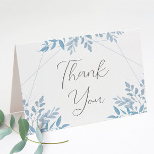 Blue Eucalyptus Wedding Folded Thank You Cards