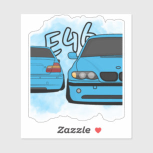 Blue European Sports Sedan Cartoon Car Enthusiast