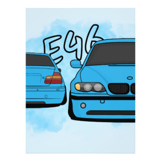 Blue European Sports Sedan Cartoon Car Enthusiast Photo Print