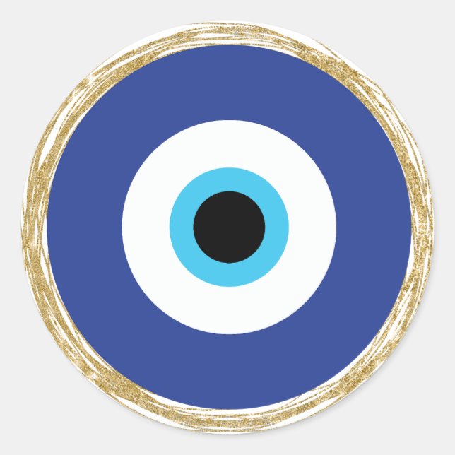 Blue Evil Eye Aesthetic Stickers  (Front)