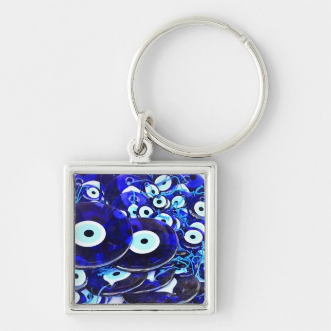 Blue Evil Eye amulets Keychain (Front)