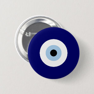 Blue Evil Eye Good luck & Protection Symbol 2 Inch Round Button