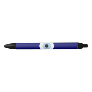 Blue Evil Eye Good luck & Protection Symbol Black Ink Pen