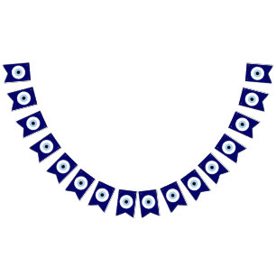 Blue Evil Eye Good luck & Protection Symbol Bunting Flags