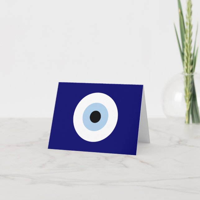 Blue Evil Eye Good luck & Protection Symbol Card (Front)