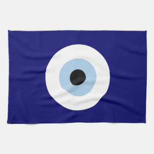 Blue Evil Eye Good luck & Protection Symbol Kitchen Towel