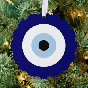 Blue Evil Eye Good luck & Protection Symbol Ornament Card