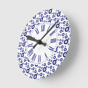 Blue Evil Eye Good luck & Protection Symbol Round Clock