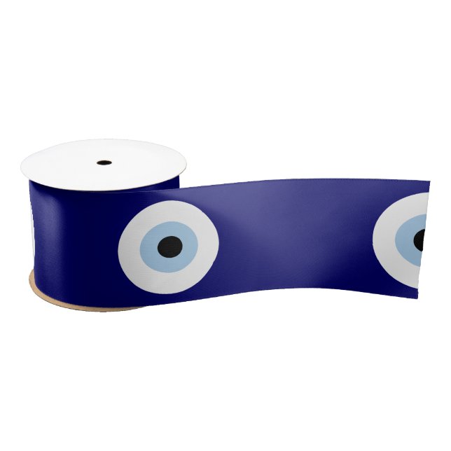 Blue Evil Eye Good luck & Protection Symbol Satin Ribbon (Spool)