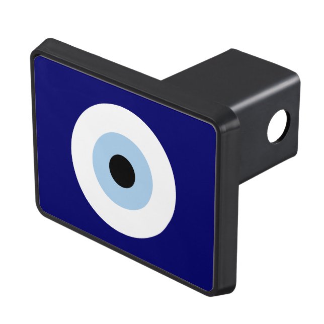 Blue Evil Eye Good luck & Protection Symbol Trailer Hitch Cover (Top Right)