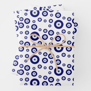 Blue Evil Eye Good luck & Protection Symbol Wrapping Paper Sheet