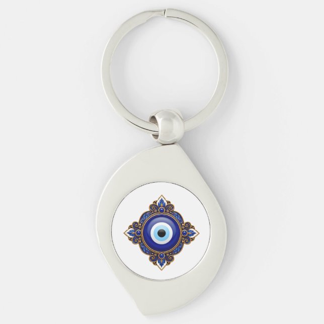 Blue Evil Eye Keychain (Front)