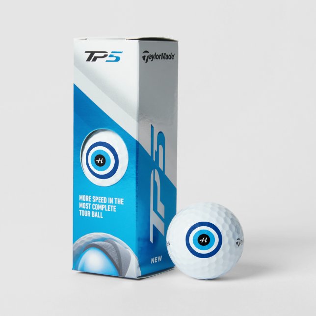 Blue Evil Eye lucky custom Taylor Made golf balls (Packaging)