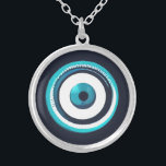 Blue Evil Eye Pendant Necklace - Greek Charm<br><div class="desc">Protect yourself from negative energy and attract good luck with this beautiful silver evil eye necklace. The evil eye is a symbol of protection and warding off evil in many cultures, such as Turkish, Greek, and Middle Eastern. It is believed that wearing an evil eye necklace can protect you from...</div>