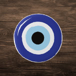 Blue Evil Eye Protection 1 Inch Round Button<br><div class="desc">Embrace the power of protection with this Blue Evil Eye button, designed to ward off negativity and invite positive energy. Featuring the iconic blue and white concentric circles of the evil eye symbol, this button is both stylish and meaningful. Perfect for adding to your bag, jacket, or hat, it’s a...</div>