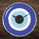 Blue Evil Eye Protection Large Clock<br><div class="desc">This Blue Evil Eye Protection large wall clock brings style and a sense of security to your space. Featuring the traditional blue evil eye symbol, known for warding off negativity, this clock combines function with cultural significance. Perfect for any room, this eye-catching design creates a unique focal point that symbolizes...</div>
