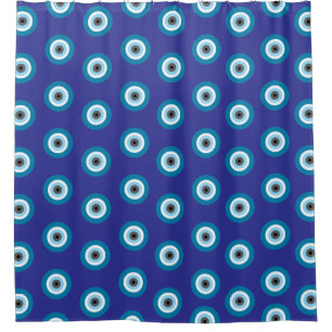 Blue Evil Eye Shower Curtain