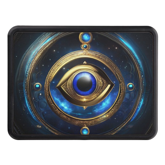 Blue Evil Eye Trailer Hitch Cover (Front)
