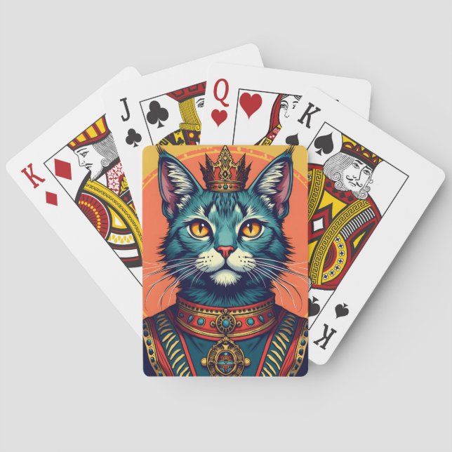 Blue eye cartoon cat playing cards (Back)