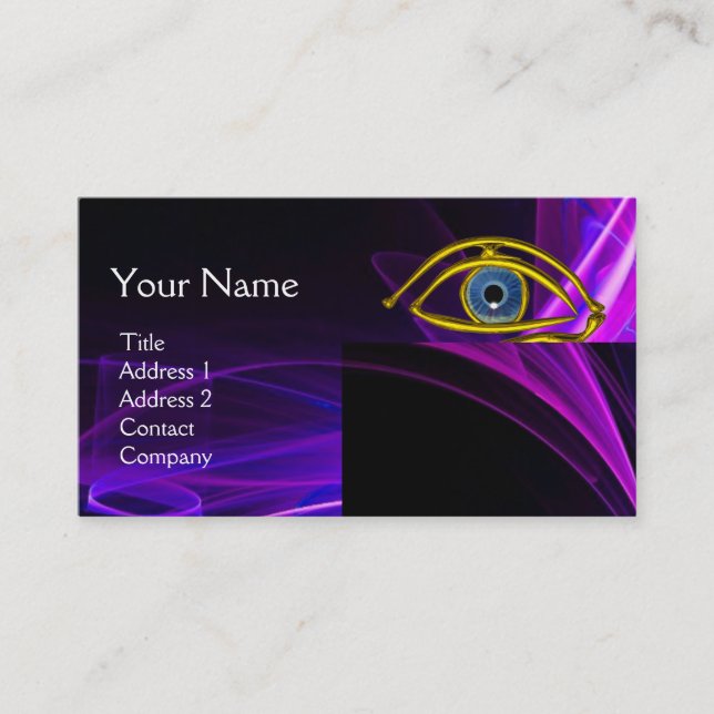 BLUE EYE Doctor,Ophthalmic,Oculist Symbol,Purple Business Card (Front)