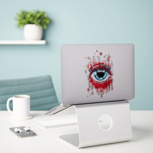 Blue Eye Dripping Blood horror art