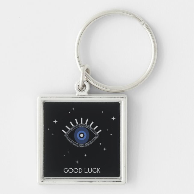 Blue eye, evil eye protection, good luck keychain (Front)