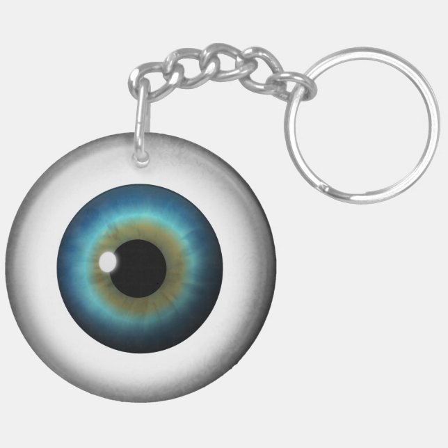 Blue Eye Eyeball Round Two face Acrylique Porte -  (Dos gauche)
