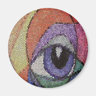 Blue Eye fractal stained looking glass Poster Magn Magnet