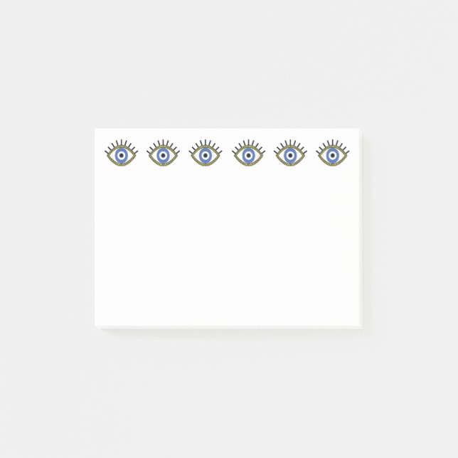 Blue eye, good luck, greek evil eye protection  post-it notes (Front)