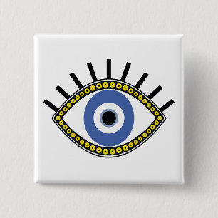 Blue eye, good luck, protection from evil eye 2 inch square button