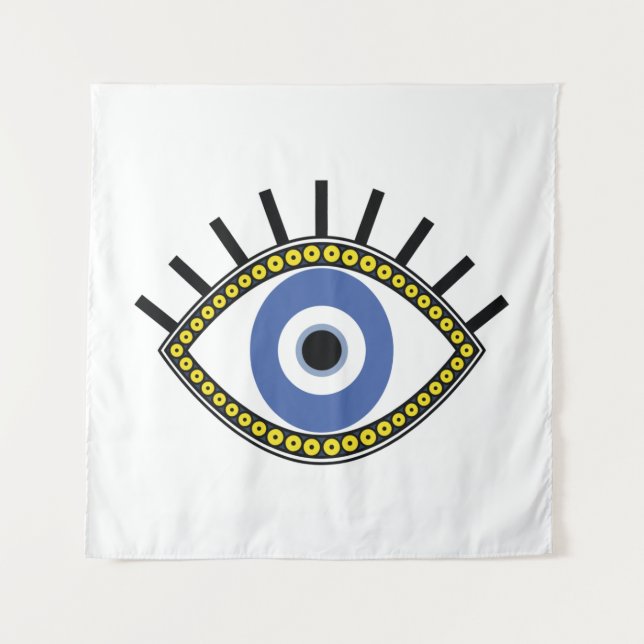 Blue eye, good luck, protection from evil eye tapestry (Front)