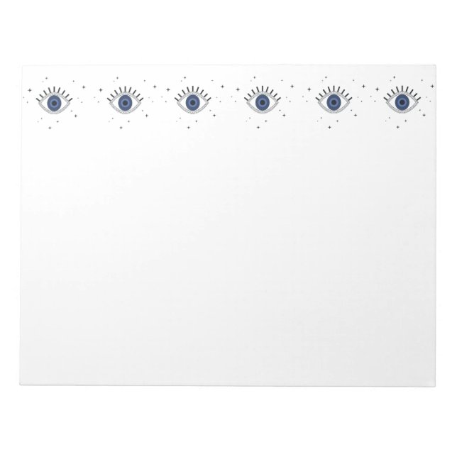 Blue eye greek protection from evil eye  notepad (Front)