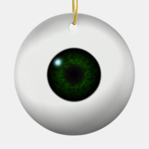 blue eye / green eye ceramic ornament