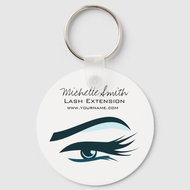 Blue Eye long eyelashes Lash extension  icon Keychain (Front)