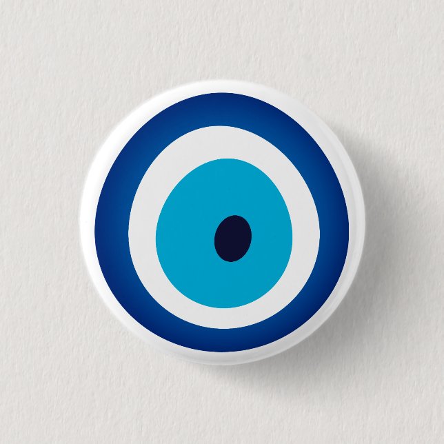 Blue Eye Lucky Charm 1 Inch Round Button (Front)