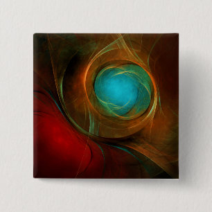 Blue Eye Modern Abstract Fine Art Cool Pattern #16 2 Inch Square Button