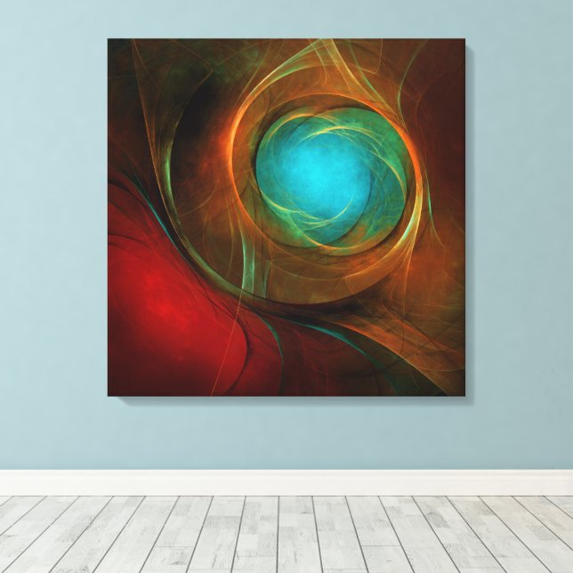 Blue Eye Modern Abstract Fine Art Cool Pattern #16 Canvas Print (Insitu(Wood Floor))