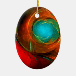 Blue Eye Modern Abstract Fine Art Cool Pattern #16 Ceramic Ornament