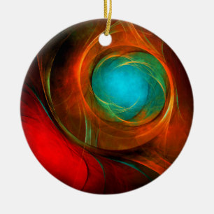 Blue Eye Modern Abstract Fine Art Cool Pattern #16 Ceramic Ornament