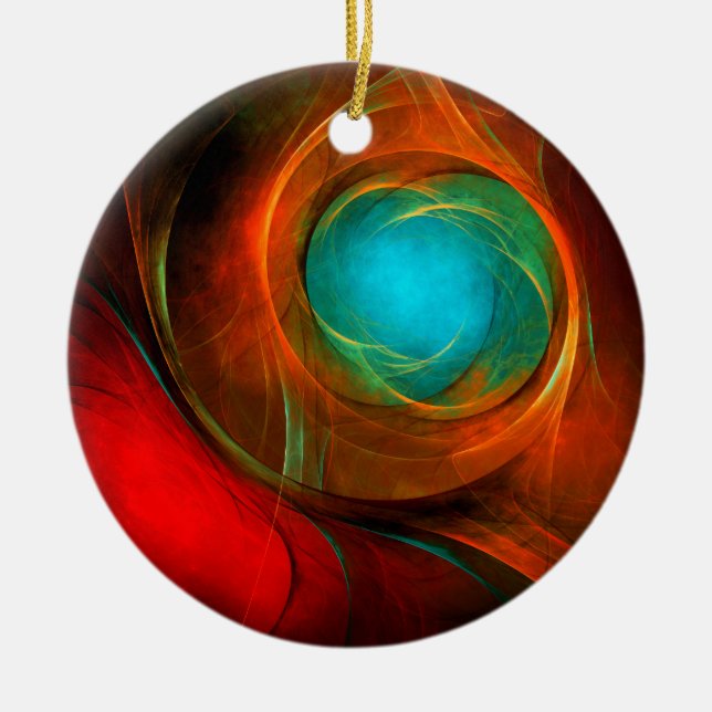 Blue Eye Modern Abstract Fine Art Cool Pattern #16 Ceramic Ornament (Front)