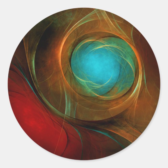 Blue Eye Modern Abstract Fine Art Cool Pattern #16 Classic Round Sticker (Front)