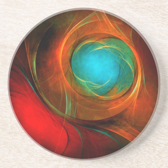 Blue Eye Modern Abstract Fine Art Cool Pattern #16 Coaster (Front)