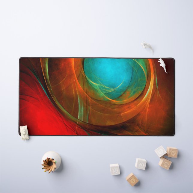 Blue Eye Modern Abstract Fine Art Cool Pattern #16 Desk Mat (Kids Table)