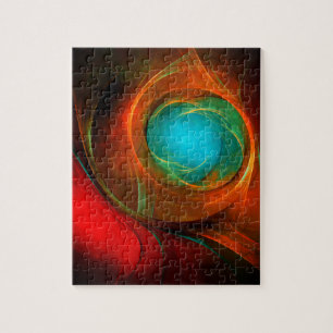Blue Eye Modern Abstract Fine Art Cool Pattern #16 Jigsaw Puzzle