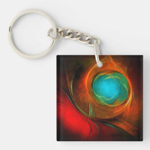 Blue Eye Modern Abstract Fine Art Cool Pattern #16 Keychain