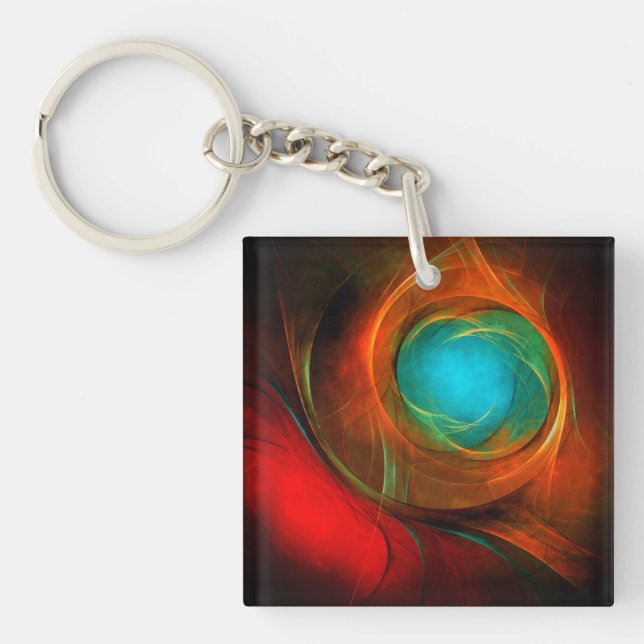 Blue Eye Modern Abstract Fine Art Cool Pattern #16 Keychain (Front)