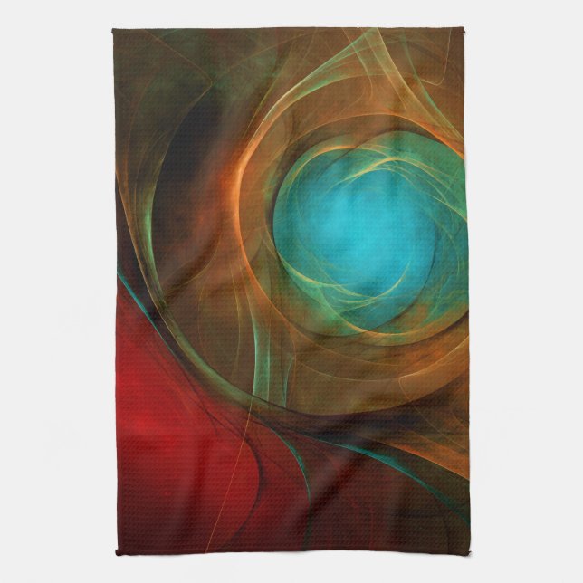 Blue Eye Modern Abstract Fine Art Cool Pattern #16 Kitchen Towel (Vertical)
