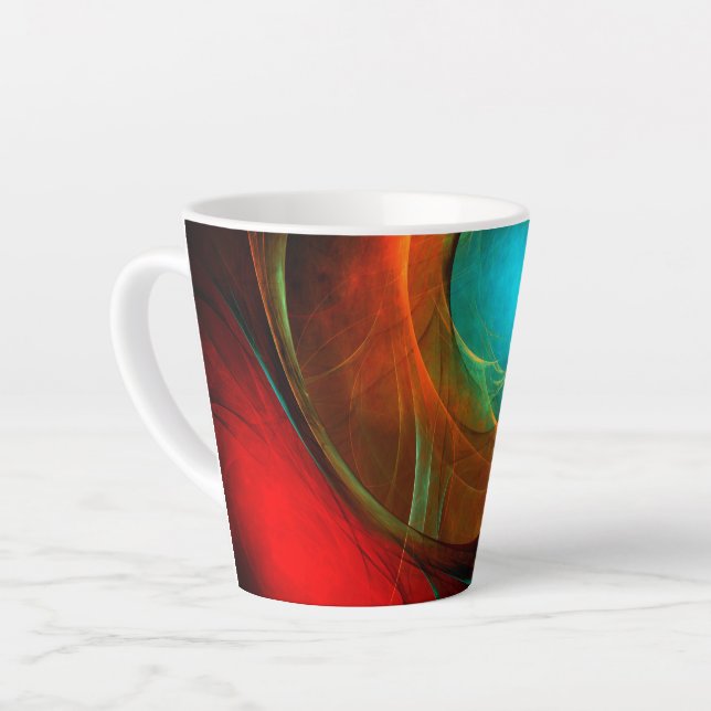 Blue Eye Modern Abstract Fine Art Cool Pattern #16 Latte Mug (Left Angle)