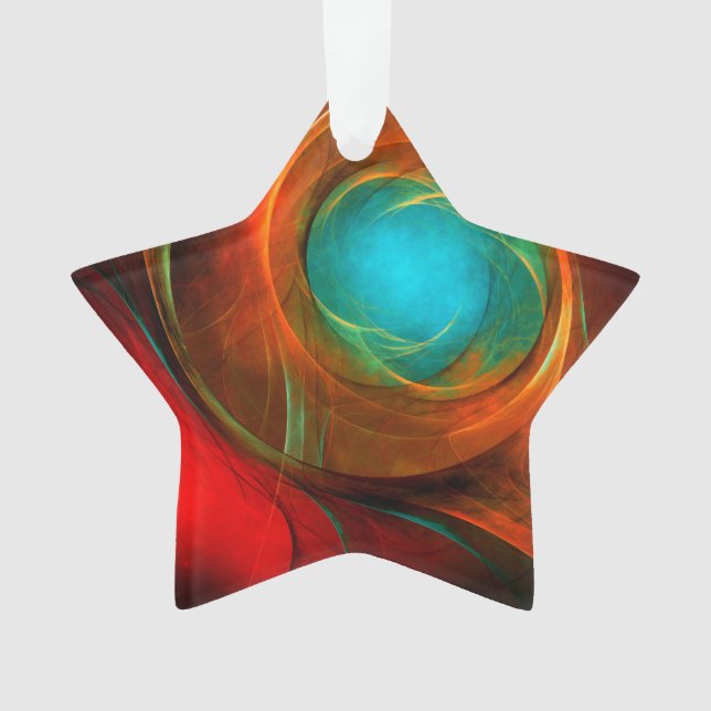Blue Eye Modern Abstract Fine Art Cool Pattern #16 Ornament (Front)
